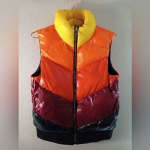 Women's Love & Sports Mulitcolor Puffer Zip Outdoor Vest sz Small 4-6